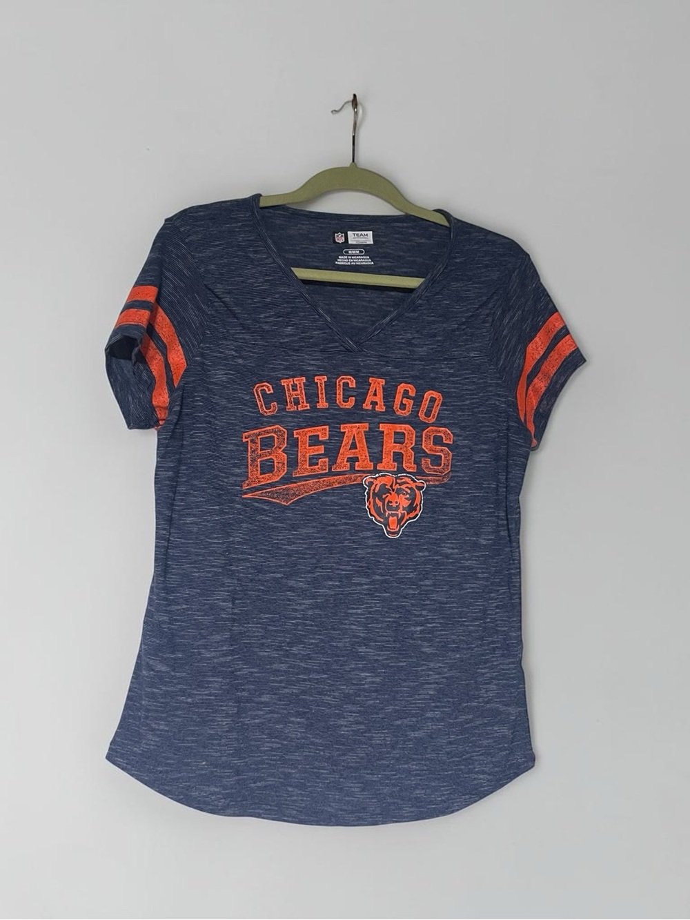 NFL Chicago Bears Navy Short Sleeve Tee with Orange Accents